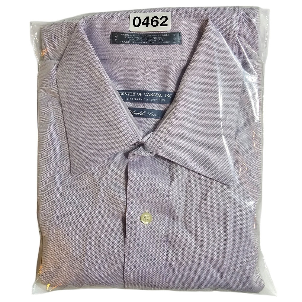 Forsyth of Canada‎ Dress Shirt Wrinkle Free Long Sleeve Lavender 16 1/2 32/33 - Picture 13 of 13